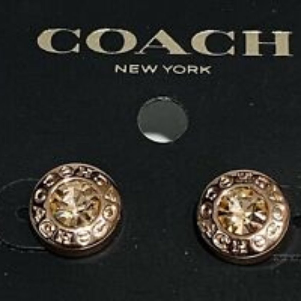 New Coach Rose Gold Open Circle Earrings